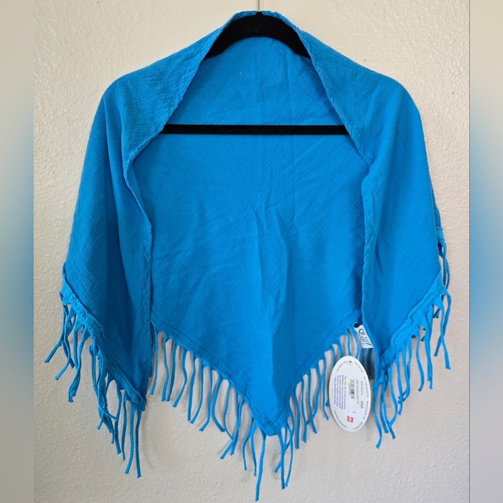 Oh My Gauze! Blue Fringe Scarf